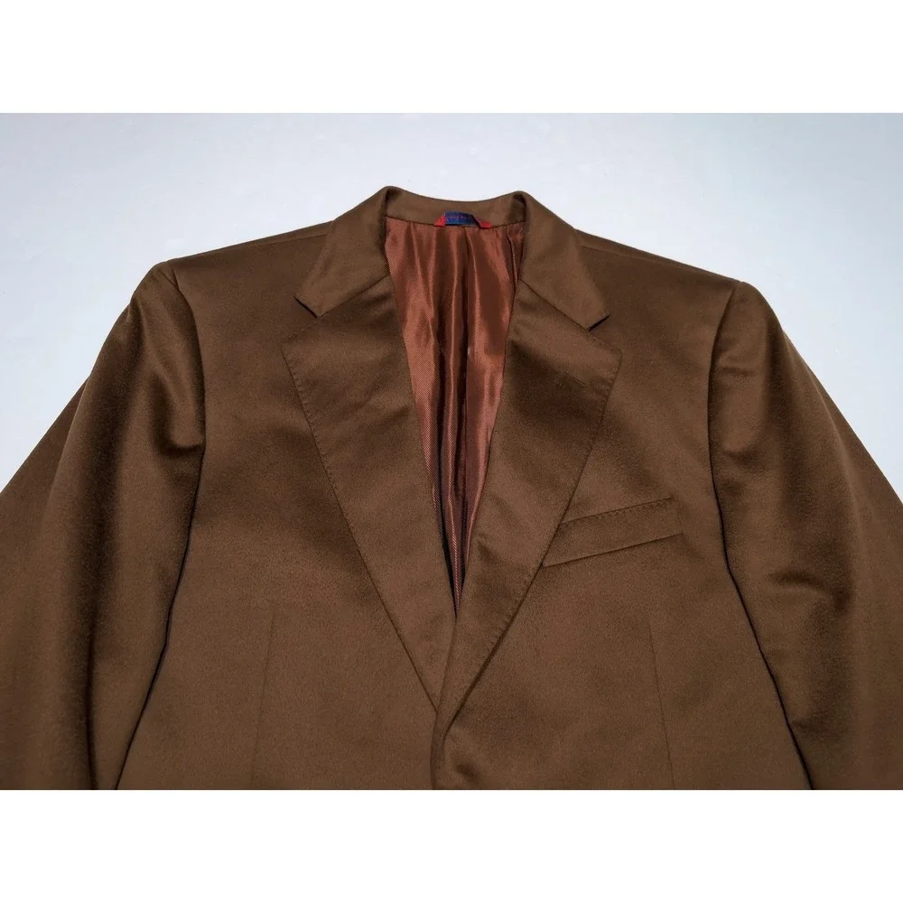 AUKE Winter Park Piacenza Alashan Pure Cashmere Blazer Sport Coat 44 Long Brown